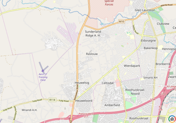 Map location of Raslouw AH